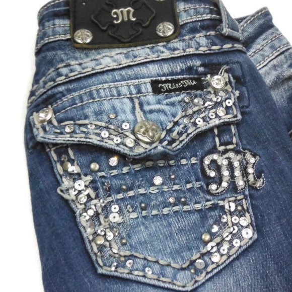 Miss Me Denim - Miss Me Low Rise Skinny Straight Leg Jeans 25